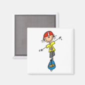Skateboard Stickfigur Magnet (Vorderseite/Rückseite)