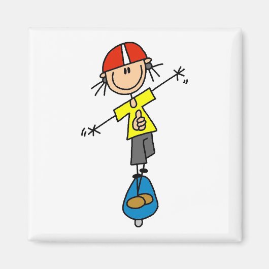 Skateboard Stickfigur Magnet (Vorne)
