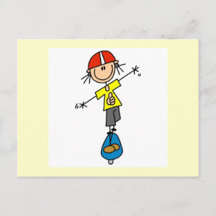 Skateboard Stickfigur Postkarte
