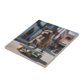 Skateboard Stunt: Ein Staffy für unterwegs Fliese (Seite)