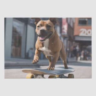 Skateboard Stunt: Ein Staffy für unterwegs Seidenpapier