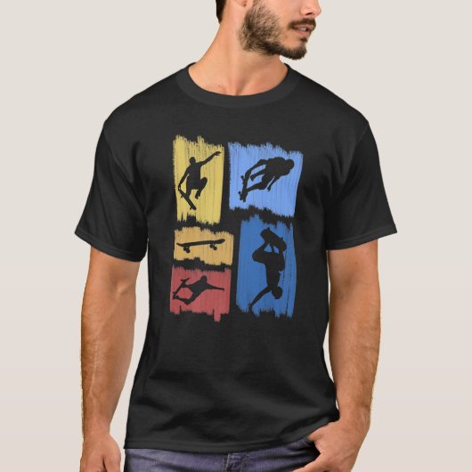 Skateboard Stunts Variation Skater T-Shirt (Vorderseite)