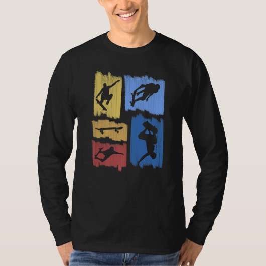 Skateboard Stunts Variation Skater T-Shirt (Vorderseite)