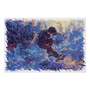 Skateboard-Surfen - Skateboarder Poster