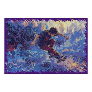Skateboard-Surfen - Skateboarder Poster
