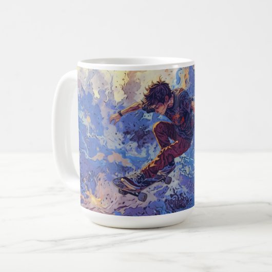 Skateboard Surfing - Skateboarddesign Kaffeetasse (Vorderseite Links)