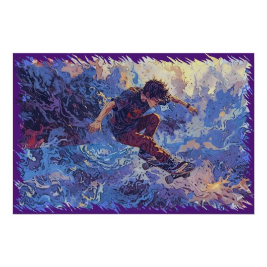 Skateboard Surfing - Skateboarder Poster (Vorderseite)