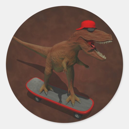Skateboard T Rex Aufkleber (Vorderseite)