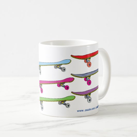Skateboard-Tasse Kaffeetasse (VorderseiteRechts)