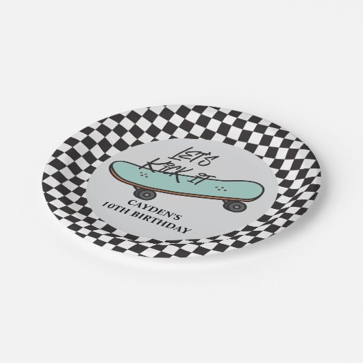 Skateboard - Teller zum Geburtstag (Schrägansicht)