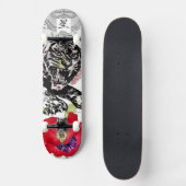 SKATEBOARD TIGER POPPY UND BUTTERFLY (Vorderseite)