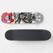 SKATEBOARD TIGER POPPY UND BUTTERFLY (Horizontal)