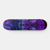 Skateboard Tigre Arístico de Rayas Fucsia (Horizontal)