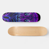 Skateboard Tigre Arístico de Rayas Fucsia (Horizontal)