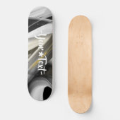 Skateboard Trend Abstrakt Art Schwarz-weiß Gold (Vorderseite)
