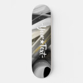 Skateboard Trend Abstrakt Art Schwarz-weiß Gold (Vorderseite)