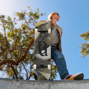 Skateboard Trend Abstrakt Art Schwarz-weiß Gold