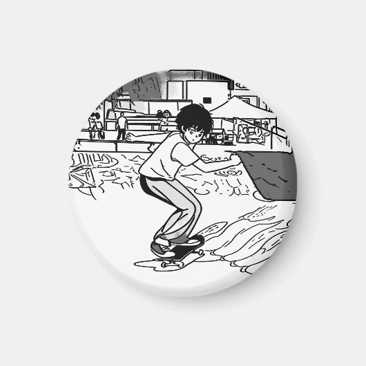 Skateboard-Tricks - Junger Skateboarder Magnet (Vorne)