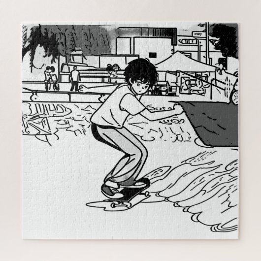Skateboard-Tricks - Junger Skateboarder Puzzle (Vertikal)
