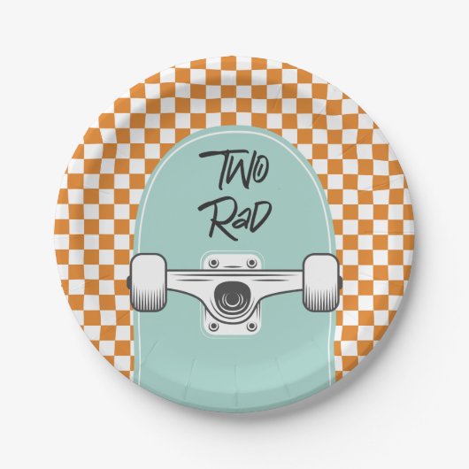 Skateboard Two Rad 2. Geburtstag Papier Teller (Vorderseite)