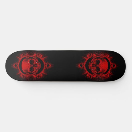 Skateboard Two Red Skeleton Skull (Horizontal)