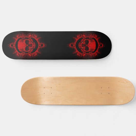 Skateboard Two Red Skeleton Skull (Horizontal)