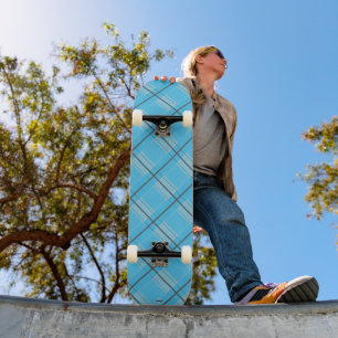 Skateboard Two Tone Blau Kariert HAMbWG 