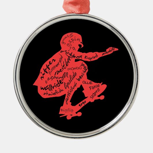 Skateboard Typografie - Weihnachtsschmuck (Vorne)