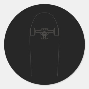 Skateboard Umriss - Skater Skateboard fahrend Vint Runder Aufkleber