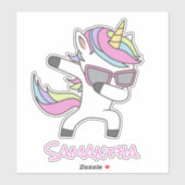 Skateboard Unicorn Cooler Regenbogen Aufkleber (Blatt)