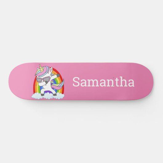 Skateboard Unicorn Rainbow Glitzer Glitzern. (Horizontal)