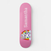 Skateboard Unicorn Rainbow Glitzer Glitzern. (Vorderseite)