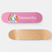 Skateboard Unicorn Rosa Glitzer Regenbogen (Horizontal)