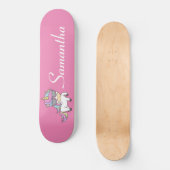 Skateboard Unicorn Rosa Glitzer Skateboard (Vorderseite)