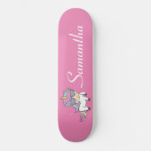 Skateboard Unicorn Rosa Glitzer Skateboard (Vorderseite)