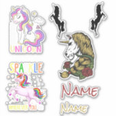 Skateboard Unicorns Custom Cut Vinyl Sticker (Vorderseite)