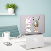 Skateboard Unicorns Custom Cut Vinyl Sticker (Laptop auf Schreibtisch)