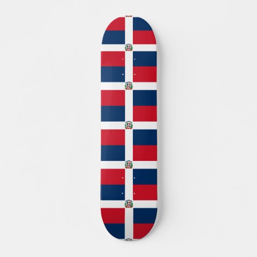 Skateboard unter der Flagge der Dominikanischen Re (Vorne)