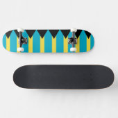 Skateboard unter der Flagge von Bahamas (Horizontal)