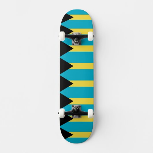 Skateboard unter der Flagge von Bahamas (Vorderseite)