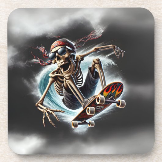 Skateboard-Untersetzer Rattle & Roll Getränkeuntersetzer (Vorderseite)