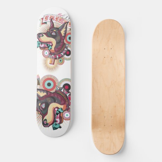 Skateboard – Urban Loyalty Doberman Pop-Art Design (Vorderseite)