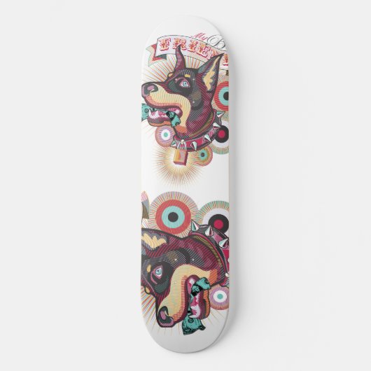 Skateboard – Urban Loyalty Doberman Pop-Art Design (Vorderseite)