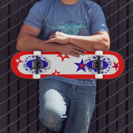 Skateboard usa Red Blue (Außenbereich 3)