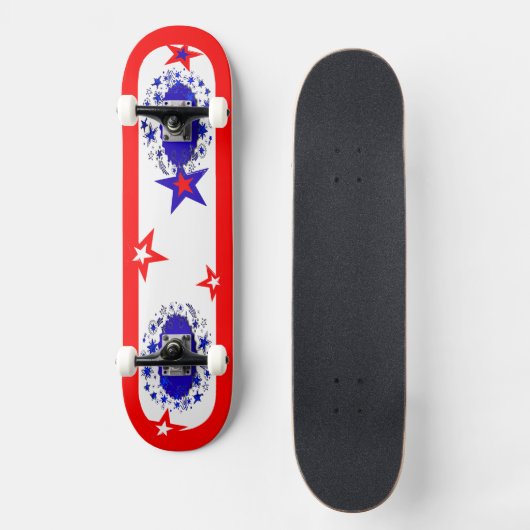 Skateboard usa Red Blue (Vorderseite)