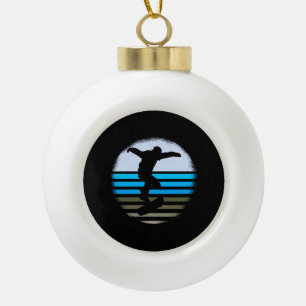 Skateboard Vintage Retro Keramik Kugel-Ornament
