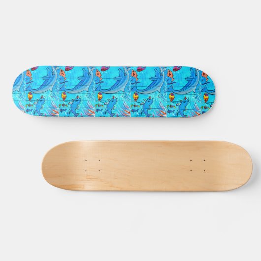 Skateboard von Delphinen (Horizontal)