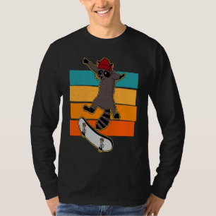Skateboard-Waschbär-Stunts-Skatehalle-Skater-Rolle T-Shirt