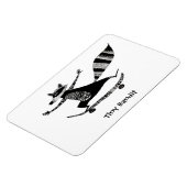 Skateboard-Waschbär – Whimsical Waschbär Tier Magnet (Linke Seite)