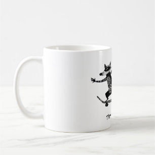 Skateboard-Waschbär – Whimsischer Waschbär Animal Kaffeetasse